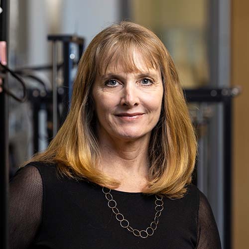 Missy Cummings, professor and Director of MARC in a robotics lab