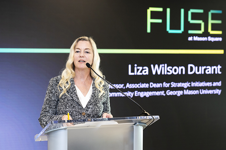Liza Wilson Durant makes her remarks at the Fuse event