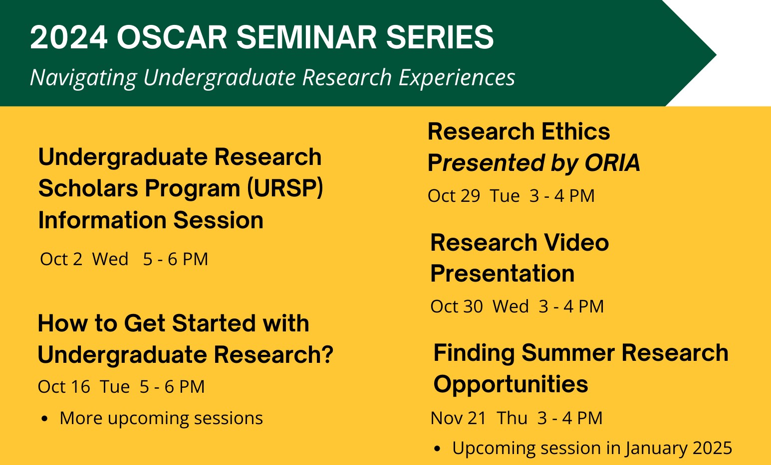 OSCAR Seminar Series Mason University News