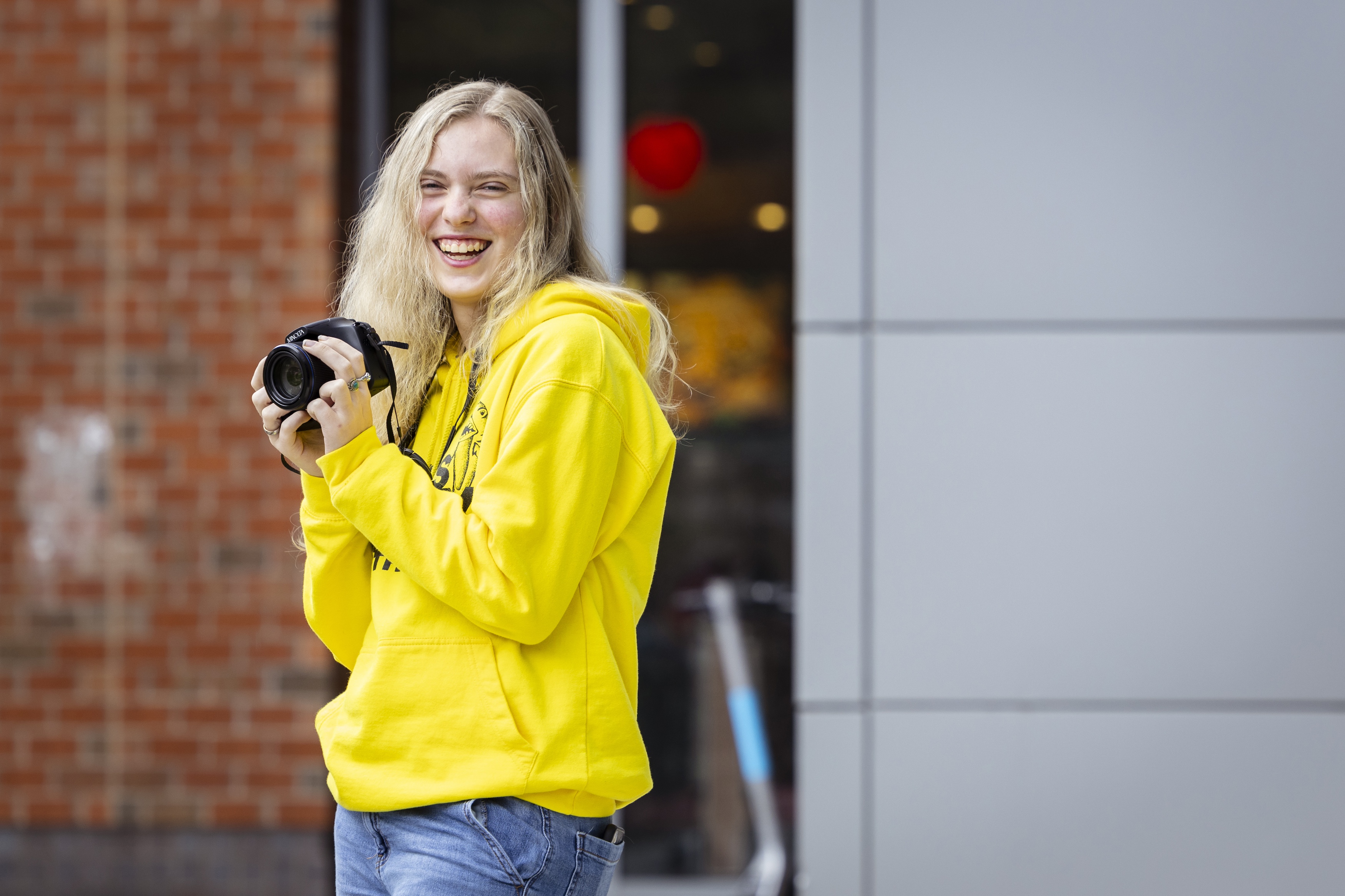 Mason LIFE student Madison Schittig is a photography intern with George Mason's Office of University Branding