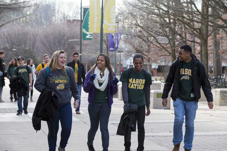 Students walking on the Fairfax Campus