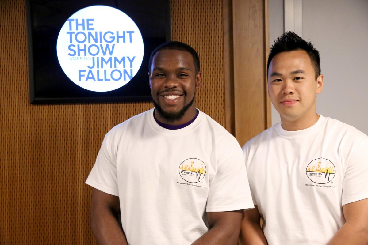 Seth Robertson and Viet Tran on the Tonight Show