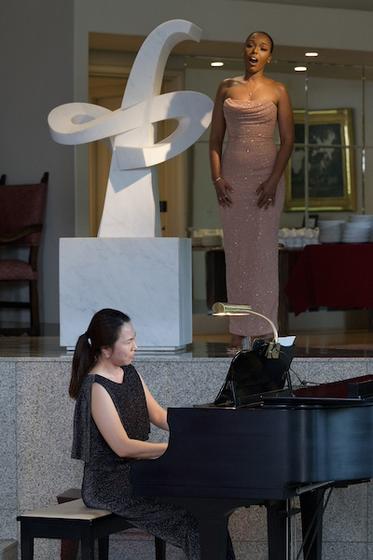 Pianist GaYoung Lee and vocal performance student Samira Plummer-Brown