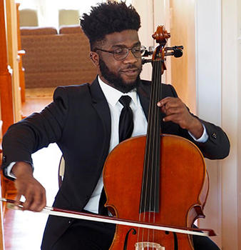 Eddie Adams playing the cello