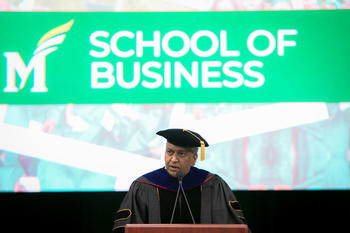 Dean Ajay Vinze at Spring 2023 School of Business Graduation