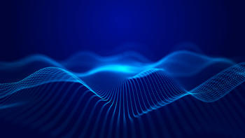 Blue sound waves graphic