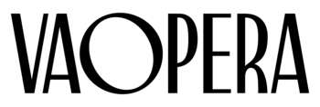 Black and white logo that reads VA Opera